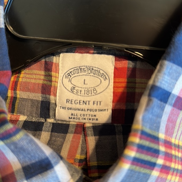 Men’s Brooks Brothers red and blue striped Friday shirt, size Large - Picture 3 of 3